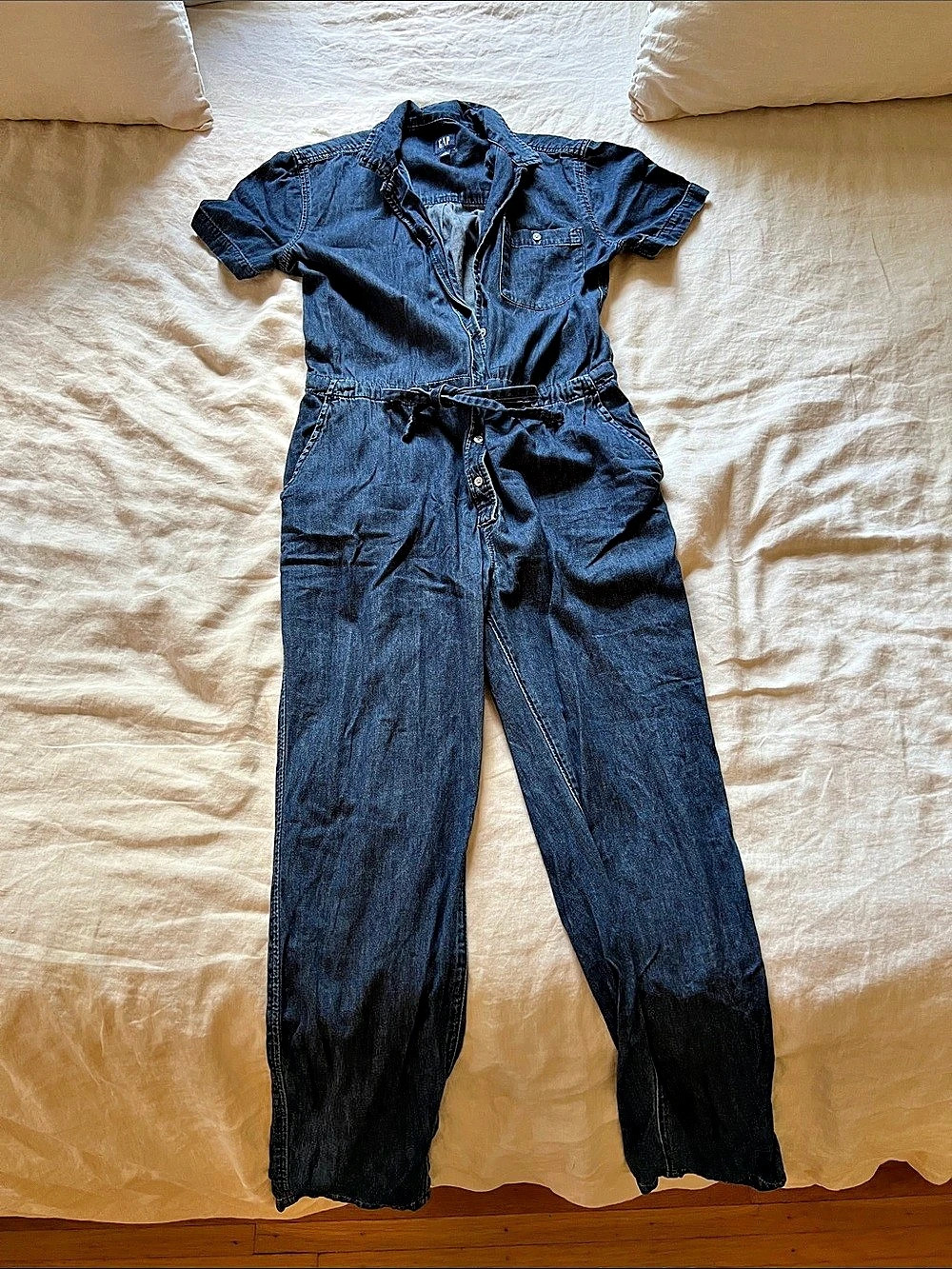 Gap Short-Sleeve Denim Utility Jumpsuit Petite 6